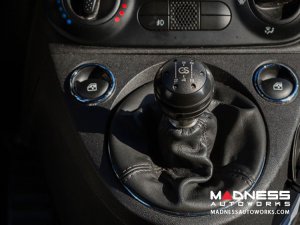 FIAT 500 Gear Shift Knob - Craven Speed - Stainless Steel w/ Black Acetal Outer Sleeve + Red Top - ABARTH Version